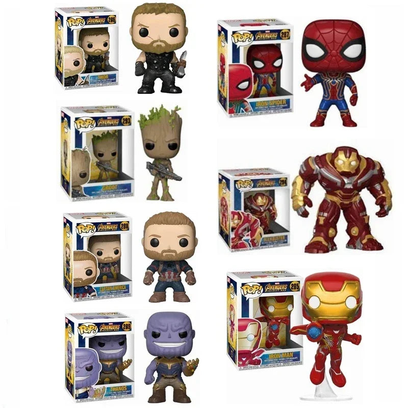 FUNKO POP diferentes,Hulk, Iron Man,Thanos, Iron Man,spiderman.. Colección de muñecos de acción